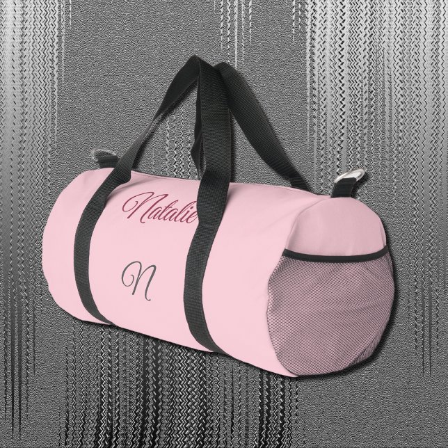 Sac De Sport Couleur rose pastel monogrammée (Créateur téléchargé)