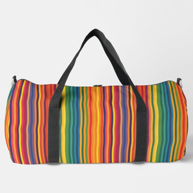 Sac De Sport Couleurs chaudes Motif de bande (Recto)