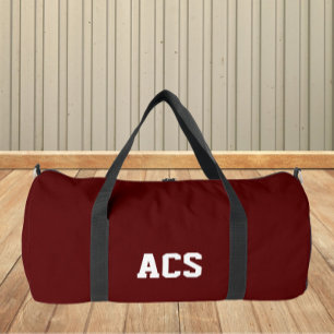 Sac De Sport Couleurs et lettres de l'école bordeaux et blanc