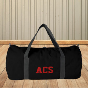 Sac De Sport Couleurs et lettres de l'école noir et rouge