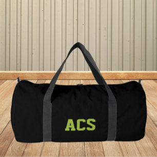 Sac De Sport Couleurs et lettres de l'école noir et vert