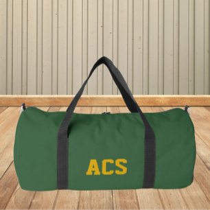 Sac De Sport Couleurs et lettres de l'école verte et or