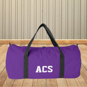 Sac De Sport Couleurs et lettres de l'école violet et blanc