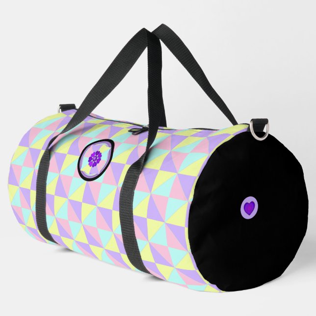 Sac De Sport couleurs pastel & coeurs violets battre (Coin gauche)