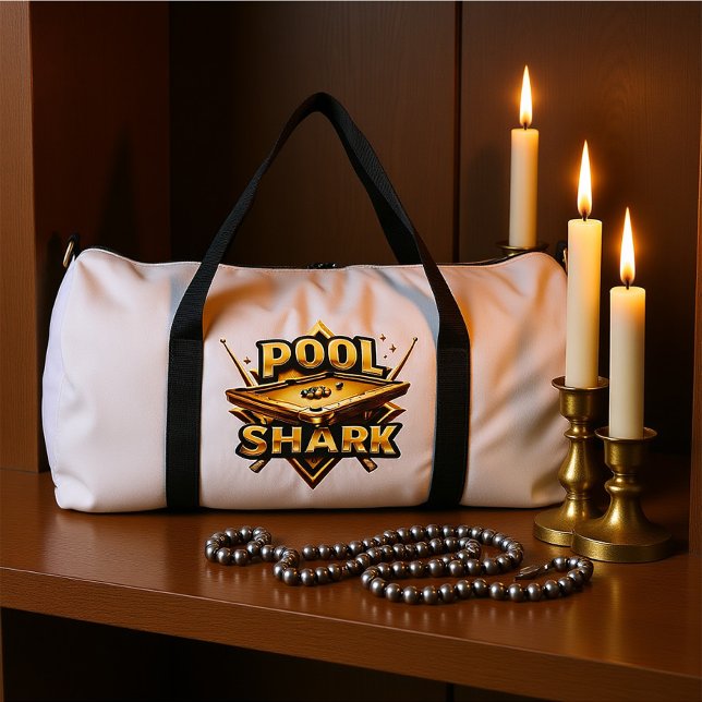 Sac De Sport Coup de maître : Requin de billard sur la table (Créateur téléchargé)