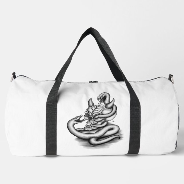 Sac De Sport Crâne - Tête diabolique avec serpent (Recto)