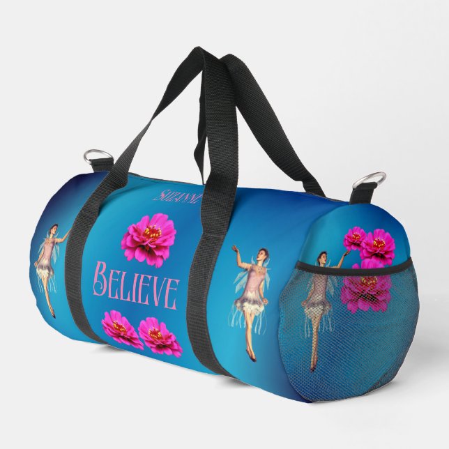 Sac De Sport Croyez Fée Et Fleurs Roses Inspirationnel (Coin droit)