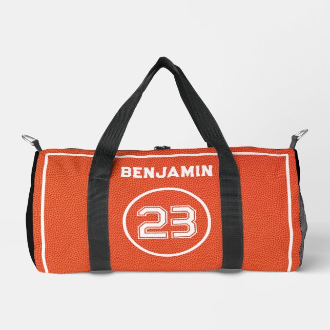 Sac De Sport Custom Basketball Textured Player Number Orange (Recto)