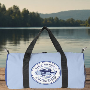 Sac De Sport Custom Blue Bass Fisherman Lake Fishing