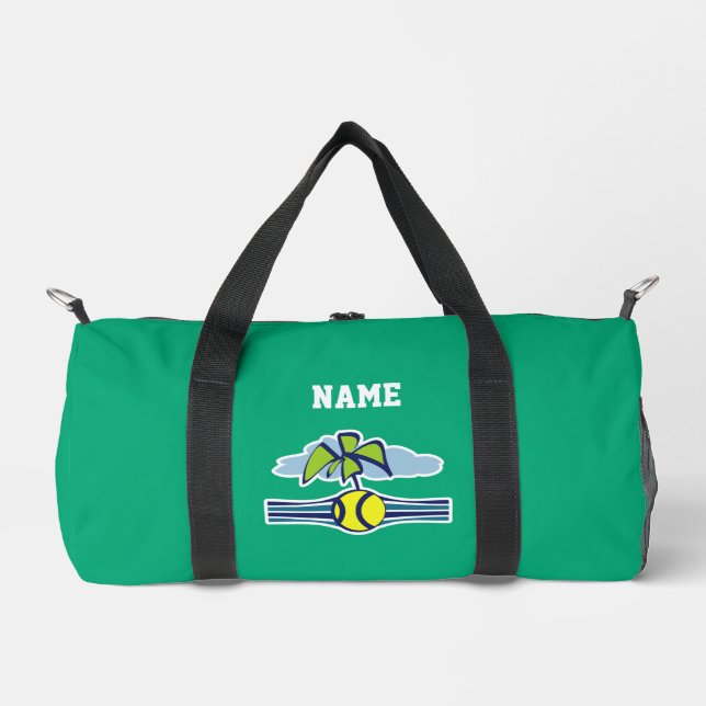 Sac De Sport Custom green duffle bag for tennis player (Recto)