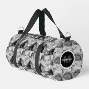 Sac De Sport Customisez votre motif photo noir blanc Monogramme