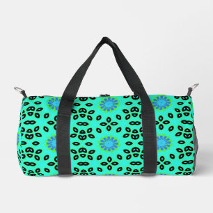 Sac De Sport Cute Retro Lime Florale Vert Aqua & Bleu