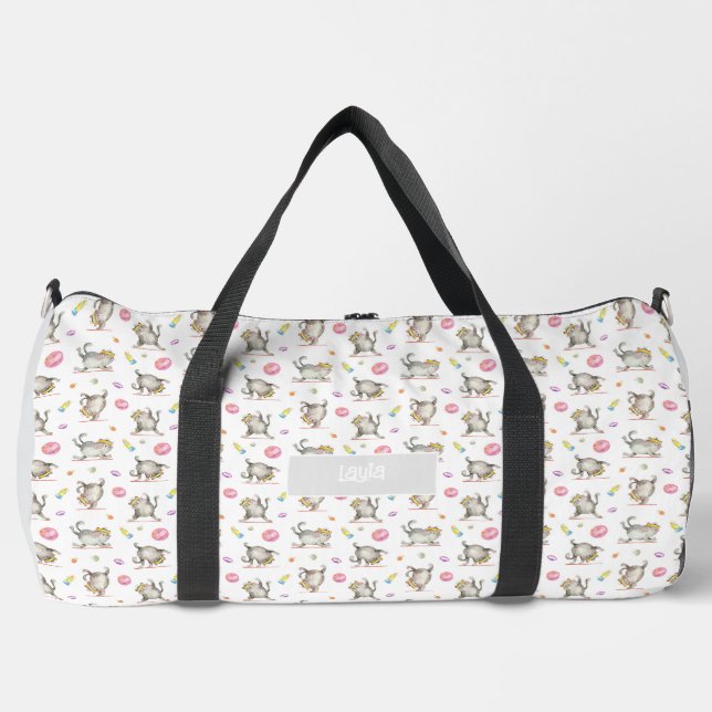 Sac De Sport Cute Whimsical Funny Gym Chat (Recto)