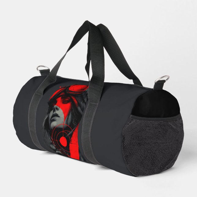 Sac De Sport Cyberpunk Dystopian Girl Red Target Duffel Bag (Coin droit)
