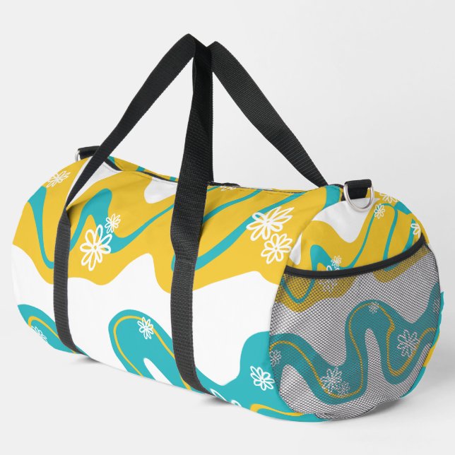 Sac De Sport Daisy Groove - Turquoise et jaune (Coin droit)