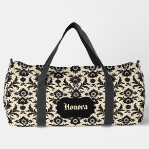 Sac De Sport Damassé noir sur sépia