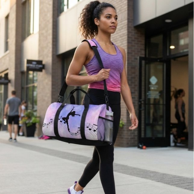 Sac De Sport Danse de la Galaxie Violette avec des Notes de Mus (Créateur téléchargé)