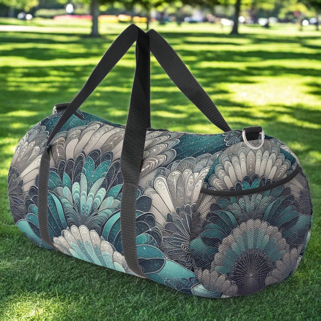 Sac De Sport Déclaration Ventilateurs d'Argent Bleu Art Nouveau (Créateur téléchargé)