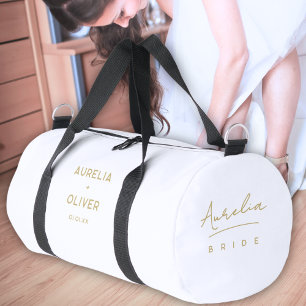 Sac De Sport Demoiselle d'honneur Moderne Minimaliste Or Script