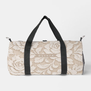 Sac De Sport Dentelle d'ivoire personnalisée Élégante Mariée Vi