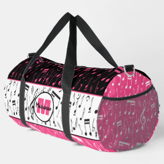 Sac De Sport Design de musique rose, noir et blanc personnalisé