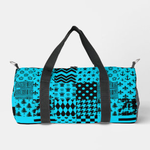 Sac De Sport Design Motif mixte en noir bleu