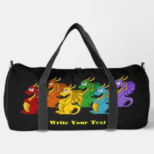Sac De Sport Dessin animé de dragons arc-en-ciel colorés