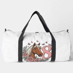Sac De Sport Dessin de gravure vintage floral pour les 8 ans du