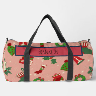 Sac De Sport Dessin de Noël I Nom personnalisé