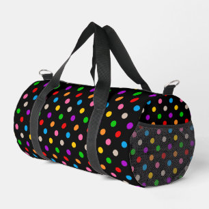 Sac De Sport Dessin de points noirs colorés arc-en-ciel