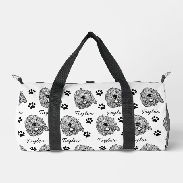 Sac De Sport Dessin personnalisé Goldendoodle Chien (Recto)