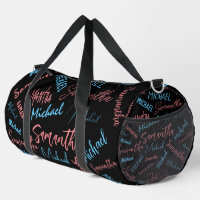 Deux noms couples motif monogramme bleu rose clair