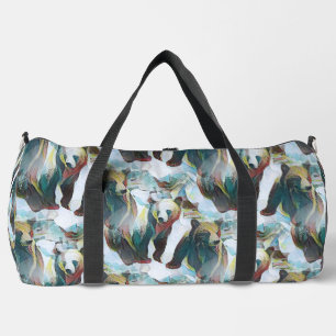 Sac De Sport Deux ours en hiver, art abstrait sur la faune