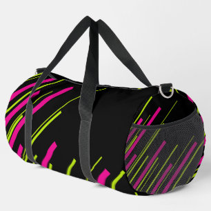 Sac De Sport Diagonales en vert citron, rose et noir