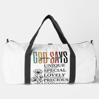 Sac De Sport Dieu dit que vous êtes fleur de foi design de t-sh