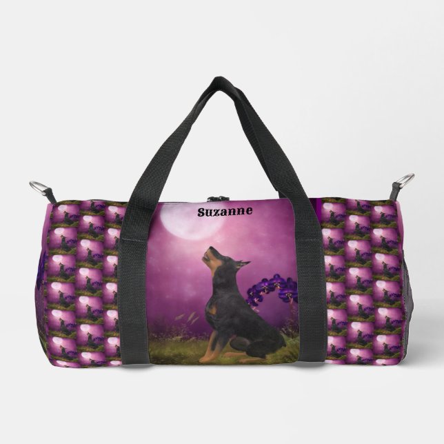 Sac De Sport Doberman Pinscher Imaginaire Moon Personnalisé (Recto)