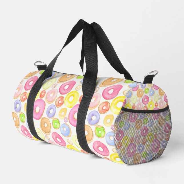 Sac De Sport Donuts rose, jaune et vert (Coin droit)