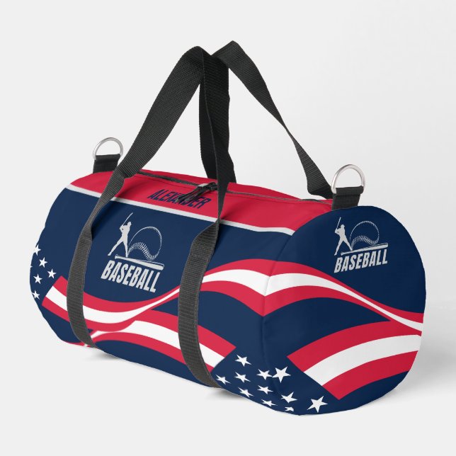 Sac De Sport Drapeau Américain, Joueuse De Baseball, Cadeau Ann (Coin gauche)