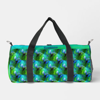 Sac De Sport Drapeau Bleu Iris Fleur Motif Tint Personnalisé