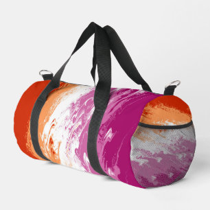 Sac De Sport Drapeau de fierté lesbienne abstrait trippy ondulé