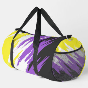 Sac De Sport Drapeau de fierté non binaire funky grunge zigzag