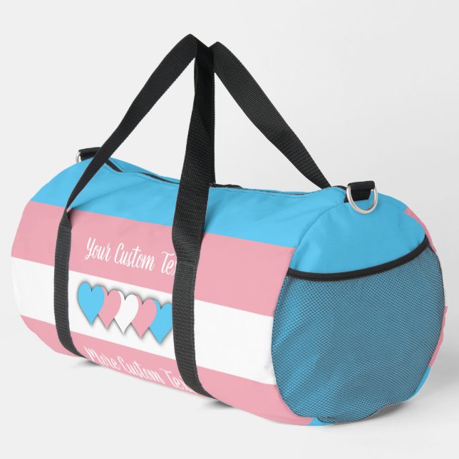 Sac De Sport Drapeau de fierté transgenre avec texte (Coin droit)
