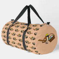 Drôle mignon oiseau avec Motif de panier d'oeufs c