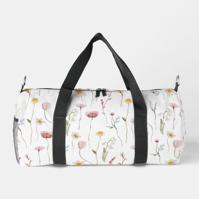 Sac De Sport Dusty Pink Watercolor Wildflower (Verso)