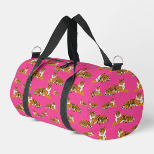 Sac De Sport École de Motif animal de Tiger de la Jungle rose o