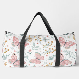 Sac De Sport Élégance Florale Papillon Jardin Botanique Pastel