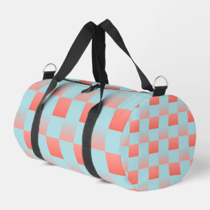 Sac De Sport Elégant dégradé à damiers poudre corail bleu rose
