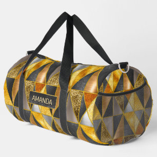 Sac De Sport Elégant faux or noir argent triangles géométriques