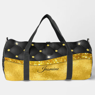 Sac De Sport Élégant faux or parties scintillant noir diamant m