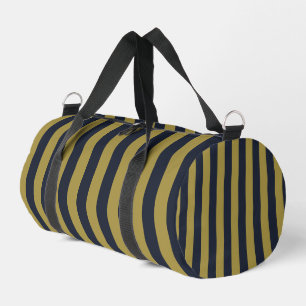 Sac De Sport Elégant Gold & Navy Blue Vertical Stripes